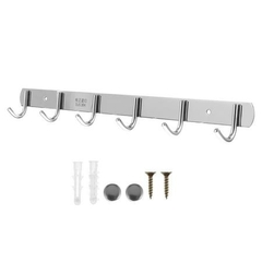 Thanh 6 Móc Kim Loại vít Tường Chắc Chắn Móc Treo Quần Áo Treo Khăn Nhà Tắm A4713