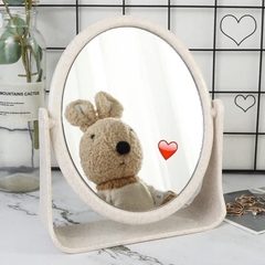 Gương Trang Điểm Hình Tròn Nhựa Lúa Mạch Xoay 360 Độ 2 Mặt Gương A2632