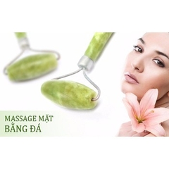 Thanh Đá Lăn Massage Mặt, Mắt, Cổ 2 Đầu - Cây Lăn Massage Mặt Đá Tự Nhiên A4813