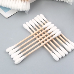 Hộp 500 Tăm Bông Thân Gỗ Tre Ngoáy Tai 2 Đầu Tròn Cotton dùng cho người lớn an toàn khi sử dụng A4942