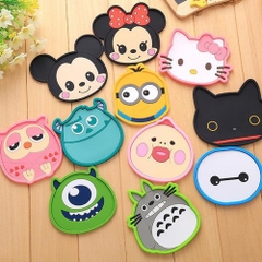 Miếng Lót Ly Hình Thú Silicon nhiều họa tiết hoạt hình dễ thương A3634