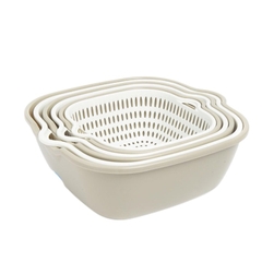 Bộ Rổ Kèm Chậu 2 Lớp Nhựa Vuông Việt Nhật Rửa Rau Củ Trái Cây (3288-3289-3290) A2711