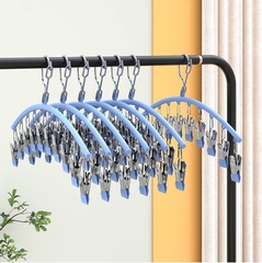 Móc Treo Phơi Đồ 10 Kẹp Inox Giữ Chống Gió, Móc Treo Tất Vớ Đồ Lót Quần Áo Trẻ Em Chống Trượt A3321