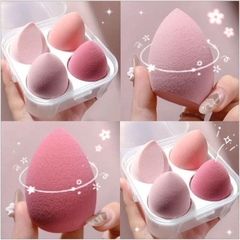 Hộp 4 Mút Trang Điểm, Mút Tán Kem Nền Kèm Hộp Đựng Tiện Dụng A2442