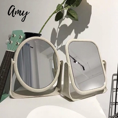 Gương Trang Điểm Hình Tròn Nhựa Lúa Mạch Xoay 360 Độ 2 Mặt Gương A2632