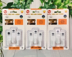 Vỉ 3 Móc Dán Tường Siêu Dính chịu Lực Combo 3 Cái màu trắng A3854