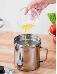 Ca Lọc dầu ăn Inox 304 Siêu Bền Có Lưới Lọc Cặn Dư Thừa A3862