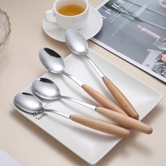 Bộ Đũa Nuỗng Nĩa Inox Cán Gỗ Kèm Hộp Đựng Lúa Mạch A1913