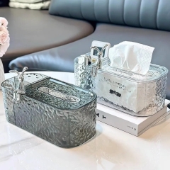 Hộp Đựng Khăn Giấy Ăn Trong Suốt Nhựa Acrylic Họa Tiết Gợn Sóng A1673