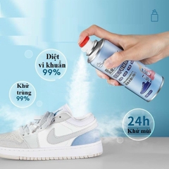 Bình Xịt Khử Mùi Giày 260ml Công Nghệ Bạc AG+, Chống Hôi Chân, Ngăn Mồ Hôi, Diệt Khuẩn, Hiệu Quả Đến 24h Hương Chanh (Xanh)-A2731