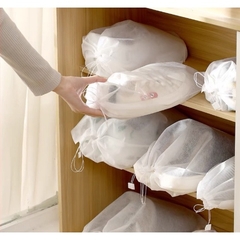 Sét 50 Túi Đựng Giày Đa Năng Vải Không Dệt, Miệng Dây Rút Tiện Lợi (Màu trắng) A2741