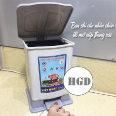 [ TIỂU ] Thùng Rác Đạp Nắp Bật Hình Chữ Nhật Nhựa Việt Nhật (VN8040) A5651