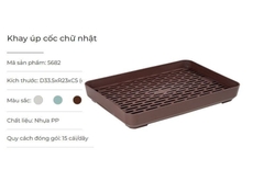 Khay Úp Ly Cốc Hình Chữ Nhật Đựng Bình Trà Nhựa Việt Nhật Cao Cấp (5682) A2161