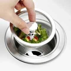 Nắp Lưới Lọc Rác Bồn Rửa Chén Có Tay Cầm Bằng Thép Không Gỉ Tiện Dụng Cho Nhà Bếp/ Phòng Tắm A4931