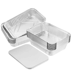 Sét 10 Khuôn Bạc Nướng Hình Chữ Nhật Khay Giấy Bạc Đựng Thực Phẩm Lót Nồi Chiên Tiện Lợi A2243