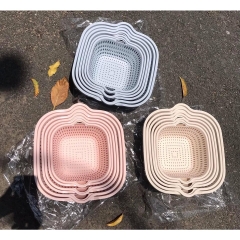 Bộ Rổ Kèm Chậu 2 Lớp Nhựa Vuông Việt Nhật Rửa Rau Củ Trái Cây (3288-3289-3290) A2711