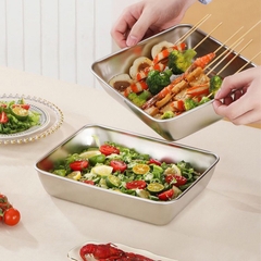 Hộp Đựng Thực Phẩm inox Có Nắp, Khay inox Bảo Quản Thực Phẩm Tủ Lạnh A4331