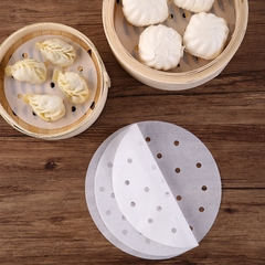 Bịch 100 Tờ Giấy Nến Đục Lỗ Tròn Lót Xửng Hấp Thấm Dầu Ăn Size 23cm HA402