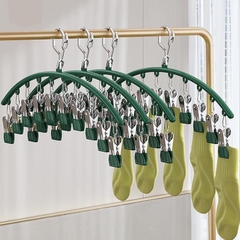 Móc Treo Phơi Đồ 10 Kẹp Inox Giữ Chống Gió, Móc Treo Tất Vớ Đồ Lót Quần Áo Trẻ Em Chống Trượt A3321