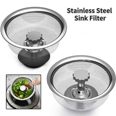 Nắp Lưới Lọc Rác Bồn Rửa Chén Có Tay Cầm Bằng Thép Không Gỉ Tiện Dụng Cho Nhà Bếp/ Phòng Tắm A4931