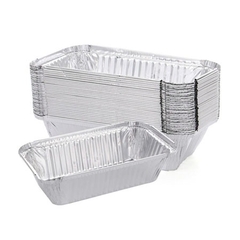 Sét 10 Khuôn Bạc Nướng Hình Chữ Nhật Khay Giấy Bạc Đựng Thực Phẩm Lót Nồi Chiên Tiện Lợi A2243