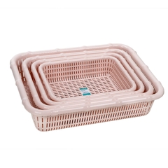 Rổ Nhựa Vuông Đốt Trúc Hokori, Khay nhựa chữ nhật đựng đồ dùng nhà tắm,nhà bếp (3536) A5151