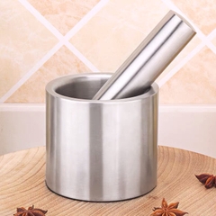 Bộ Cối Chày Inox 304 Thép Không gỉ kèm nắp đậy A4341