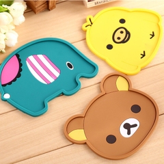 Miếng Lót Ly Hình Thú Silicon nhiều họa tiết hoạt hình dễ thương A3634