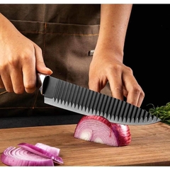 Bộ Dao 6 Món Hình Gợn Sóng - Bộ Dao Kéo Nhà Bếp Chống Gỉ Tiện Lợi Đa Năng A4533