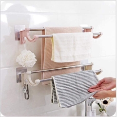 Giá Đôi Treo Khăn Inox Dán Tường Nhà Tắm Không Cần Khoan Vít A3243