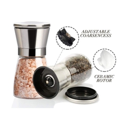 Lọ Xay Tiêu Thủy Tinh Nắp Inox Cao Cấp, Thiết Kế Xay Và Rắc chỉ Cần Xoay Nắp Nhanh Gọn A4211