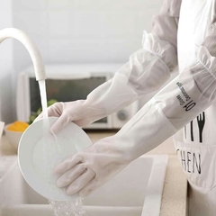 Găng Tay Rửa Chén Bát Siêu Dai Cổ Cao Có Chun Chống Tụt Chống Nước A4133