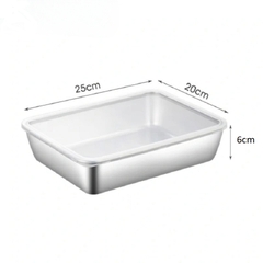 Hộp Đựng Thực Phẩm inox Có Nắp, Khay inox Bảo Quản Thực Phẩm Tủ Lạnh A4331
