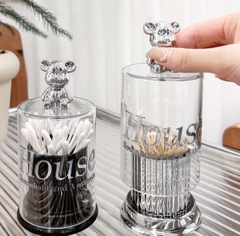 Hộp Đựng Tăm House Trong Suốt Hình Gấu Sang Trọng A3524