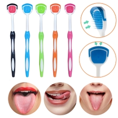 Dụng Cụ Vệ Sinh Răng Miệng Cạo Lưỡi Silicon Mềm, Đầu Bàn Chải 2 Mặt Làm Sạch Lưỡi A4841