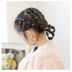 Bịch Chun Cột Tóc Nhiều Màu Dây Buộc Tóc Tạo Kiểu Cho Bé Kèm Túi Gấu A2241