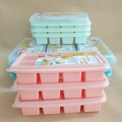Khay Đá 8 Viên Vuông có nắp Việt Nhật nhựa dẻo, vỉ đá 8 ô, khay trữ đồ ăn dặm cho bé, khuôn làm thạch bền đẹp (6932) A5342