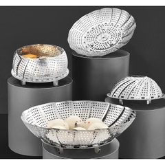 Xửng Hấp Inox Đa năng, Vỉ hấp đồ xôi mở rộng hoặc thu nhỏ tùy ý phù hợp với hầu hết các loại xoong nồi A2111