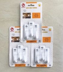 Vỉ 3 Móc Dán Tường Siêu Dính chịu Lực Combo 3 Cái màu trắng A3854