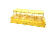 Bộ 4 Lọ Gia Vị Có Thìa Muỗng Nhựa Việt Nhật Hũ Đựng Gia Vị Có Nắp Đậy A5441