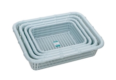 Rổ Nhựa Vuông Đốt Trúc Hokori, Khay nhựa chữ nhật đựng đồ dùng nhà tắm,nhà bếp (3536) A5151
