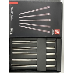 Hộp 5 Đôi Đũa Inox 304 Chống Trơn Trượt Cao Cấp Hàn Quốc, Đũa Inox An toàn Vệ Sinh Chống ẩm mốc A2832