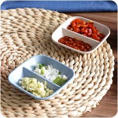 Chén Bát Đựng Gia Vị 2 Ngăn Dĩa Đựng Nước Chấm A2332