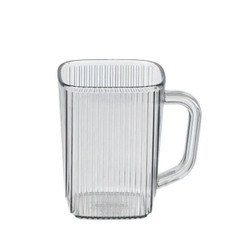 Cốc Nhựa Uống Nước Việt Nhật Dáng Vuông Sọc Tăm Trong Suổt 360ml A1532