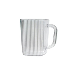 Cốc Nhựa Uống Nước Việt Nhật Dáng Vuông Sọc Tăm Trong Suổt 360ml A1532