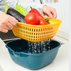 Combo Rổ 6 Món, Rổ Nhựa Chậu Ráo Nước Hai Lớp Đựng Rau, Hoa Quả A4621
