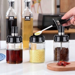 Lọ Đựng Gia Vị Thủy Tinh Hũ Đựng Gia Vị Có Thìa Thông minh K056