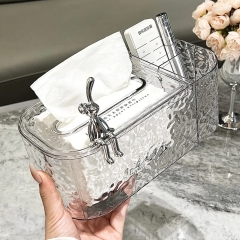 Hộp Đựng Khăn Giấy Ăn Trong Suốt Nhựa Acrylic Họa Tiết Gợn Sóng A1673