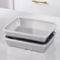 Hộp Đựng Thực Phẩm inox Có Nắp, Khay inox Bảo Quản Thực Phẩm Tủ Lạnh A4331