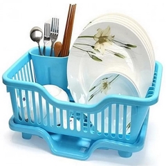 Rổ Úp Bát Chén Dĩa - Khay Kệ Đựng Chén Bát Dĩa Đũa Muỗng Có Khay Hứng Nước Tiện Lợi A5551